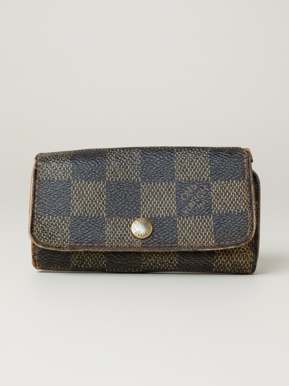 Louis Vuitton Damier Ebene 4 Key Holder Brown Wallet Case